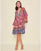 Robe en Soie mélangée Margaux multicolore