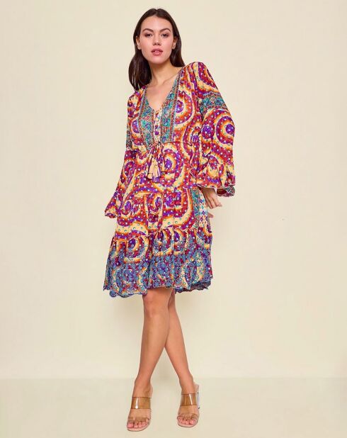 Robe en Soie mélangée Margaux multicolore