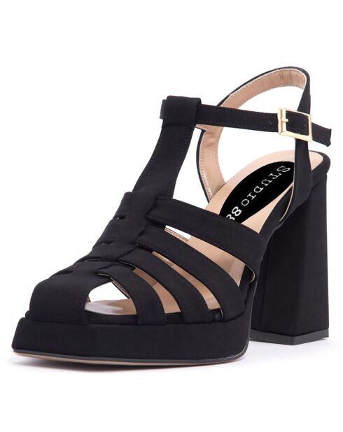 Sandalias marinas negras - Tacón 11 cm