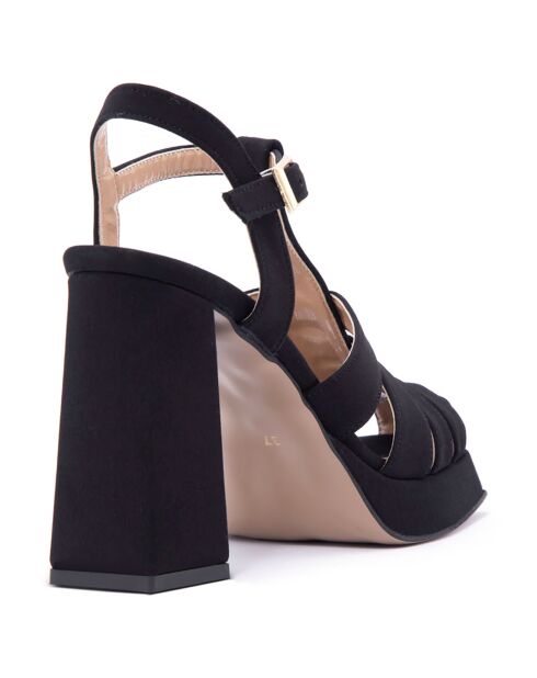 Sandalias marinas negras - Tacón 11 cm