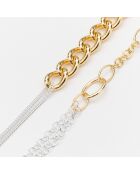 Bracciale in argento e ottone dorato