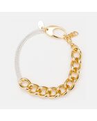 Bracciale in argento e ottone dorato