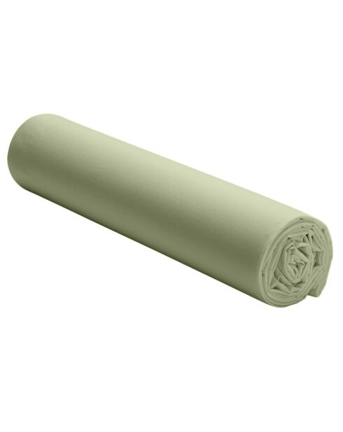 Lenzuolo con angoli elasticizzati in percalle di cotone lavato 30 cm verde mare