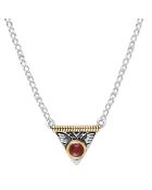 Collier en Argent, Laiton & Sillimanite teintée rouge