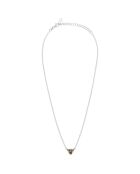 Collier en Argent, Laiton & Sillimanite teintée rouge