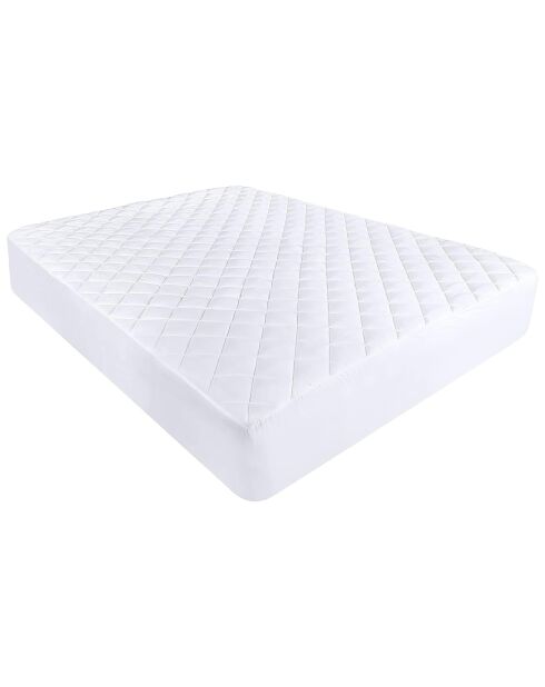 Protège-matelas bouclette matelassé respirant & imperméable blanc