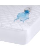 Protège-matelas bouclette matelassé respirant & imperméable blanc