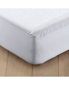 Protège-matelas bouclette éponge & imperméable blanc