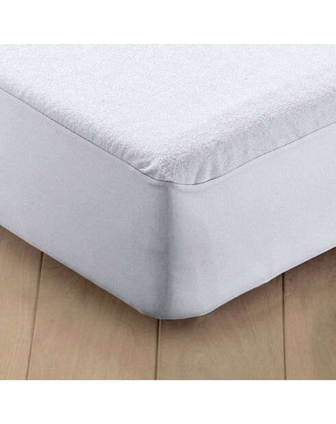 Protège-matelas bouclette éponge & imperméable blanc