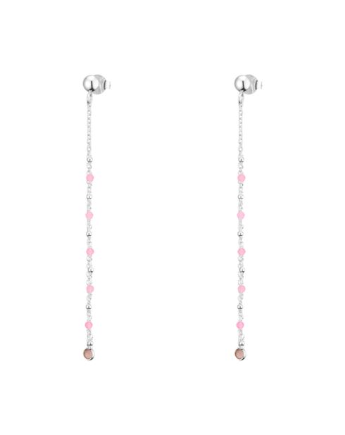 Boucles d'oreilles en Argent & Calcédoine rose