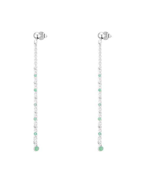 Boucles d'oreilles en Argent & Calcédoine Chrysoprase verte