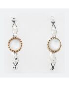 Boucles d'oreilles en Argent, Laiton & Nacre blanche