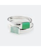 Bague en Argent & Calcédoine verte