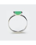 Bague en Argent & Calcédoine verte