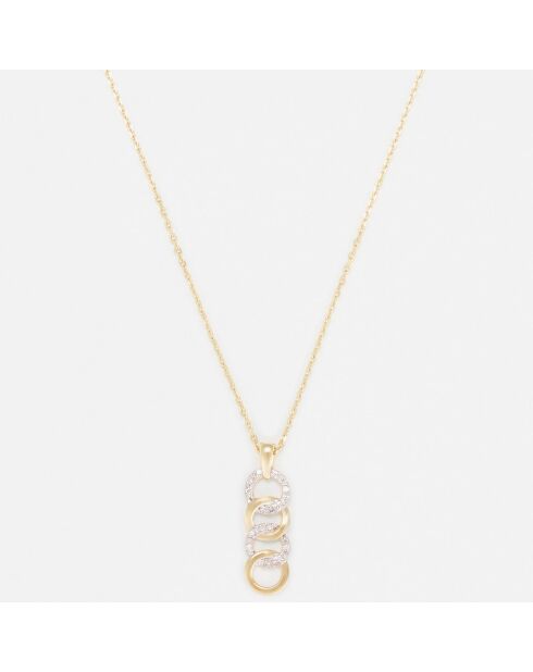 Collier Ronds entrelacés Diamants 0.05 ct or jaune
