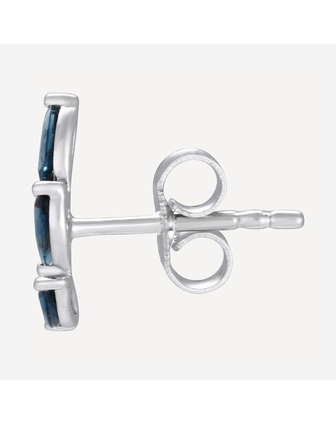 Boucles d'oreilles Alva Topazes bleu clair 0.53 ct or blanc