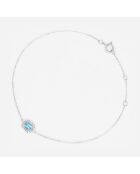 Bracelet Nina Diamants 0.05 ct  & Topaze bleue 0.27 ct or blanc