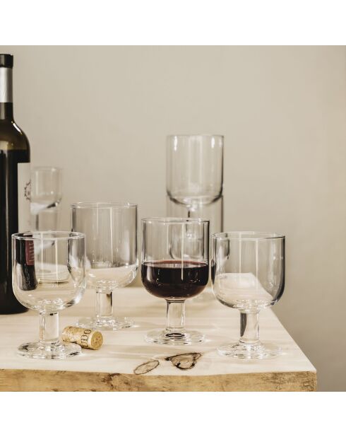 6 Verres à vin medium Hosteria transparents  - 20cl