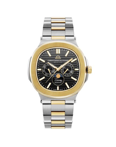Montre Homme Quartz en Acier L'Envie Moonphase argenté/doré