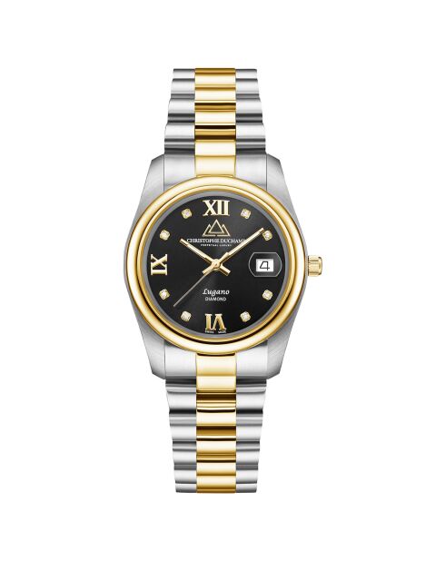 Montre Femme Quartz en Acier Lugano argenté/doré