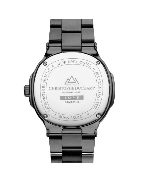 Montre Homme Quartz en Acier L'Envie Moonphase noire