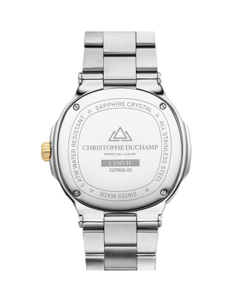 Montre Homme Quartz en Acier L'Envie Moonphase argenté/doré