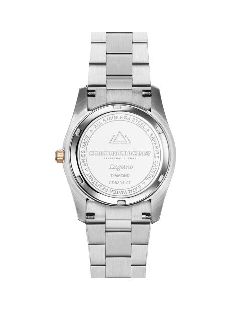 Montre Femme Quartz en Acier Lugano argenté/rose doré