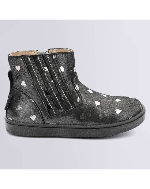 Boots en Cuir Welsea noir coeurs