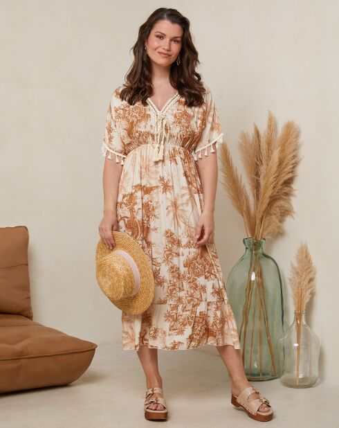 Camelkleurige jurk van Nicole