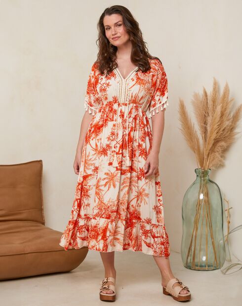 Nicole orangefarbenes Kleid