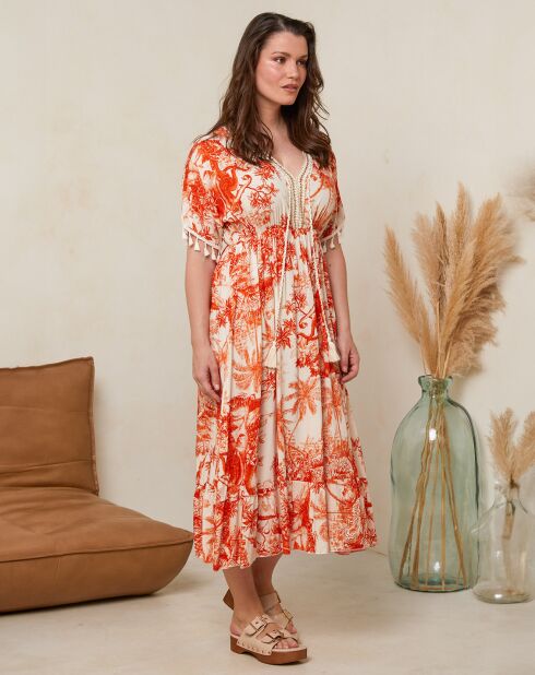 Nicole orangefarbenes Kleid