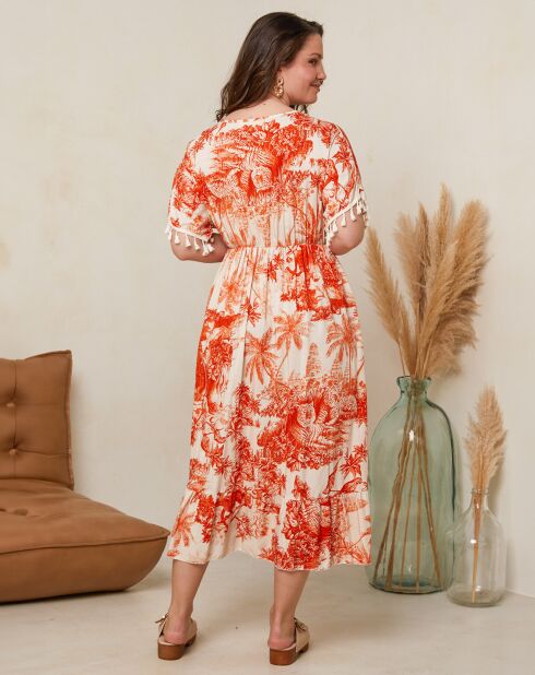 Nicole orangefarbenes Kleid