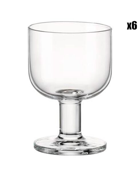 6 Verres à vin medium Hosteria transparents  - 20cl