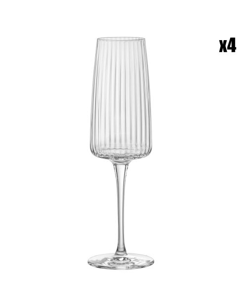 4 Flutes à Champagne Exclusiva transparentes  - 25.5cl