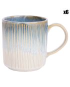 6 Tasses Listra bleues  - 9.2x13.5x9.5 cm