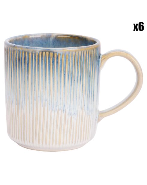 6 Tasses Listra bleues  - 9.2x13.5x9.5 cm
