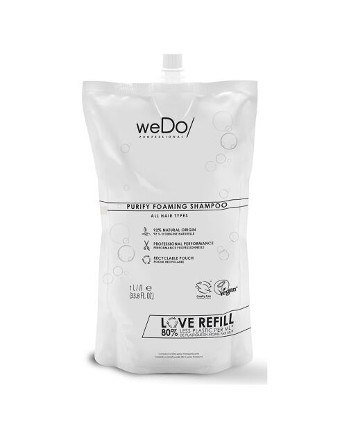 Shampooing moussant vegan Purifiant pour tous types de cheveux - 1000 ml