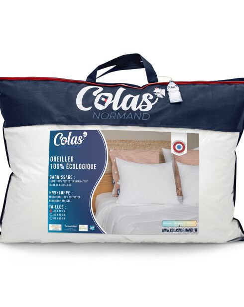 Oreiller Moelleux  Ecoresponsable blanc - 45x70 cm