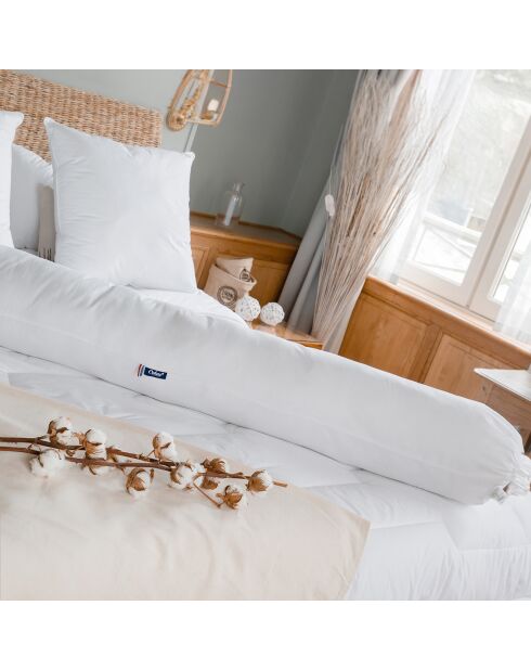 Traversin rond anti acariens blanc - D. 23x140 cm