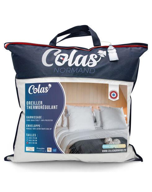 Oreiller Thermorégulant  Moelleux  Cool In® blanc - 65x65 cm