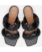 Mules en Cuir River noires - Talon 8.5 cm