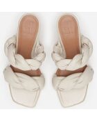 Mules en Cuir River crème - Talon 8.5 cm