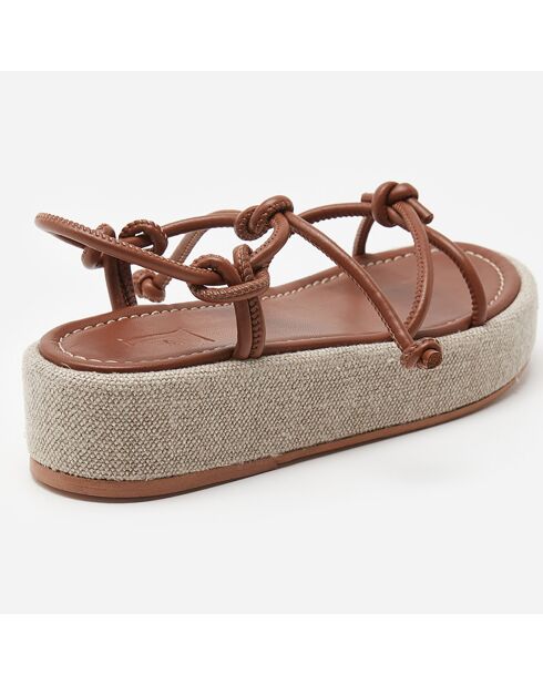 Sandalen van Cognac Heather