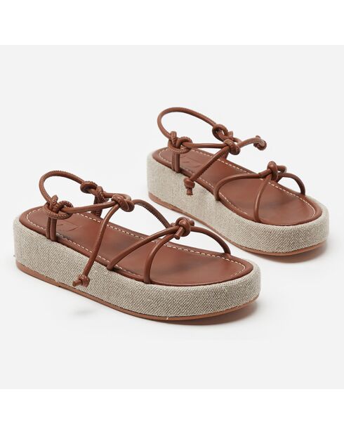 Sandalen van Cognac Heather