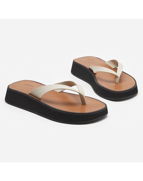 Sandales en Cuir Brooke crème