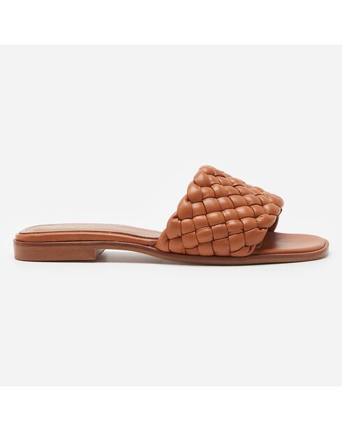 Mules en Cuir Minou cognac - Talon 5.5 cm
