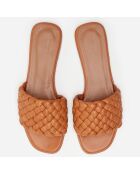 Mules en Cuir Minou cognac - Talon 5.5 cm
