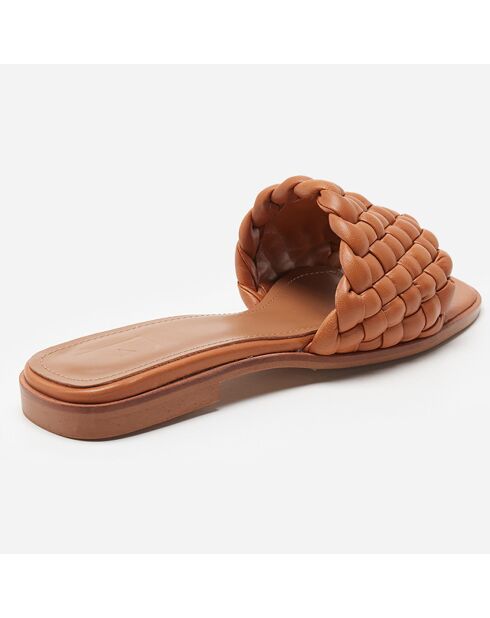 Mules en Cuir Minou cognac - Talon 5.5 cm