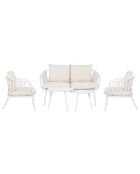 Salon de jardin polypropylène et coussins palma blanc
