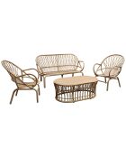 Salon de jardin en rotin synthetique cayman naturel